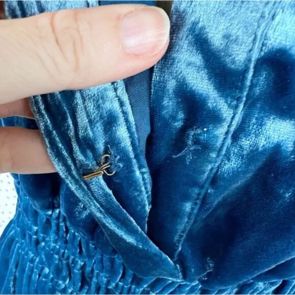 Anthropologie Blue Velvet Mini Dress - Picture 9 of 12